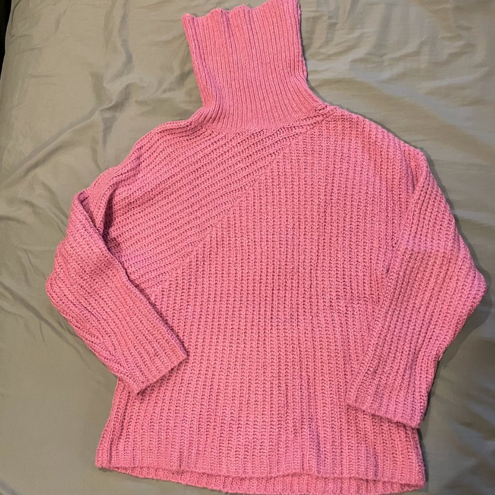 Chelsea28 Oversized Pink Knit Turtleneck